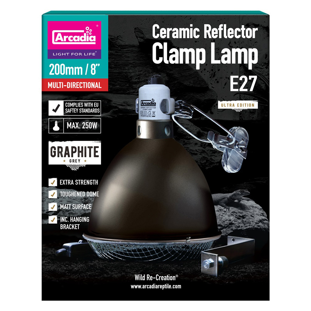 ARCADIA REFLECTOR WITH CLAMP AND CERAMIC E27 SOCKET, 20 CM, GRAPHITE 04