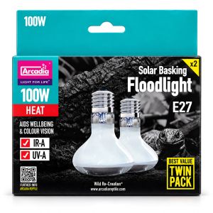 Arcadia Solar Basking Floodlight 100W Twin Pack